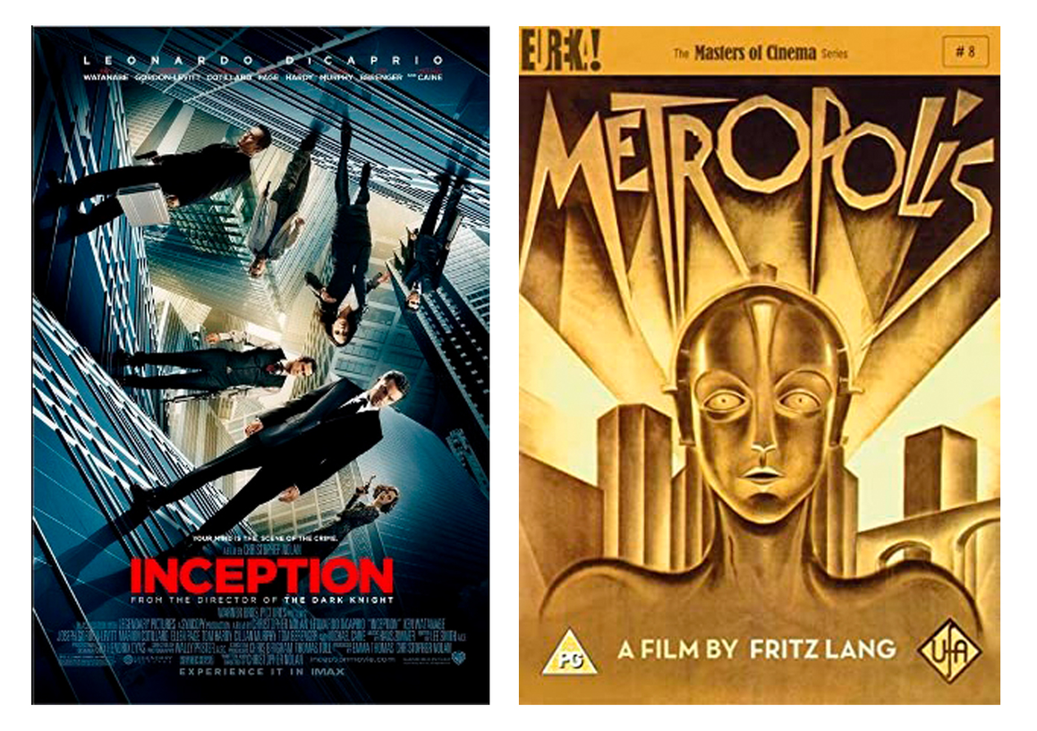 Inception and Metropolis movie cover
